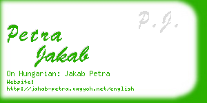 petra jakab business card